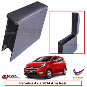  Perodua Axia 2014 4' Plywood PVC Armrest Center Console Box (Black) 